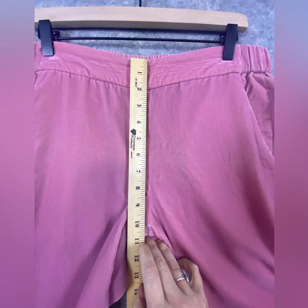 J. Crew Velvet Pants 10‎ Pink High Waist Comfy Casual Loungewear Pockets Pull On